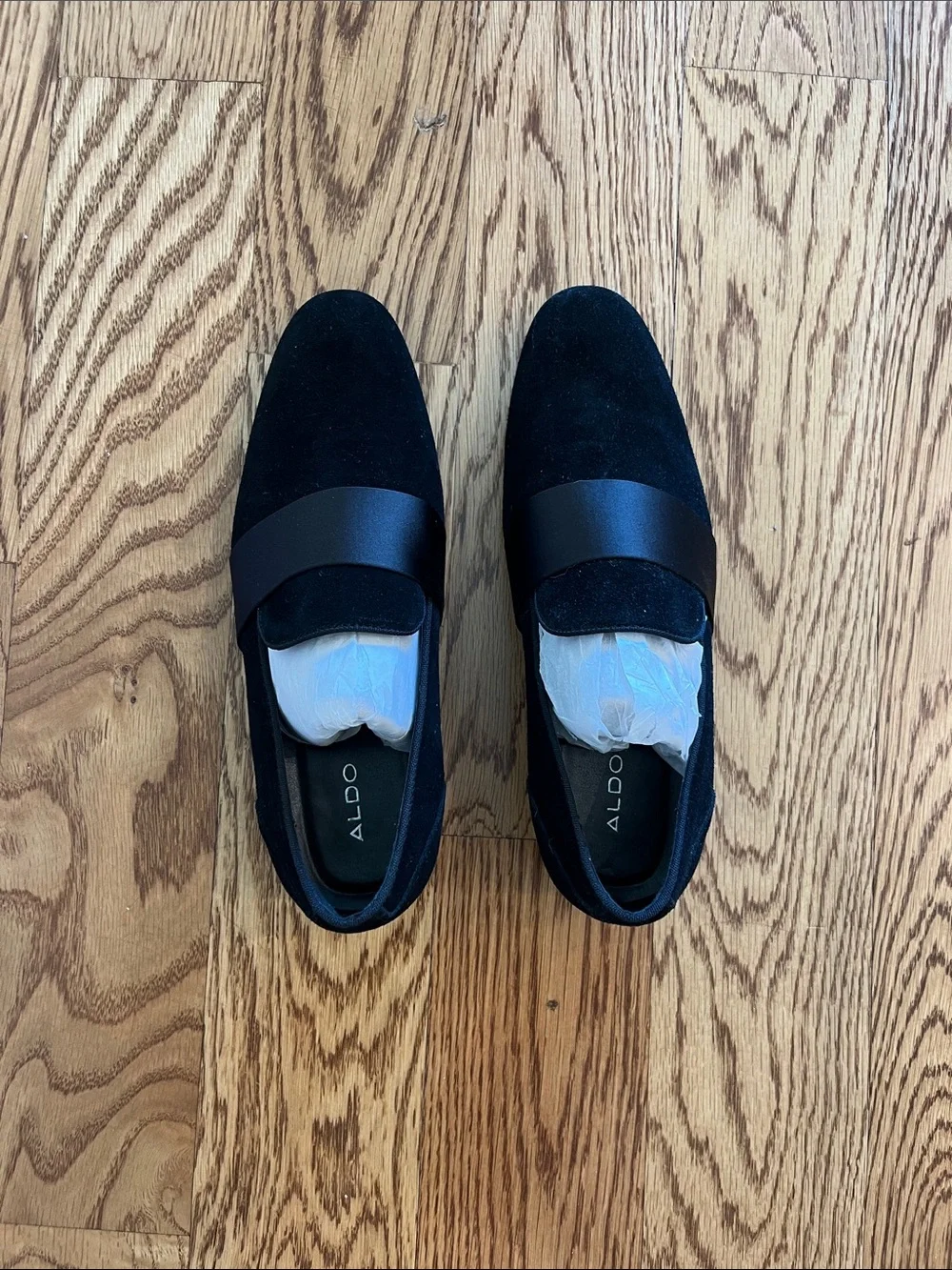 Men’s Velvet Dress Loafers Black Size 7